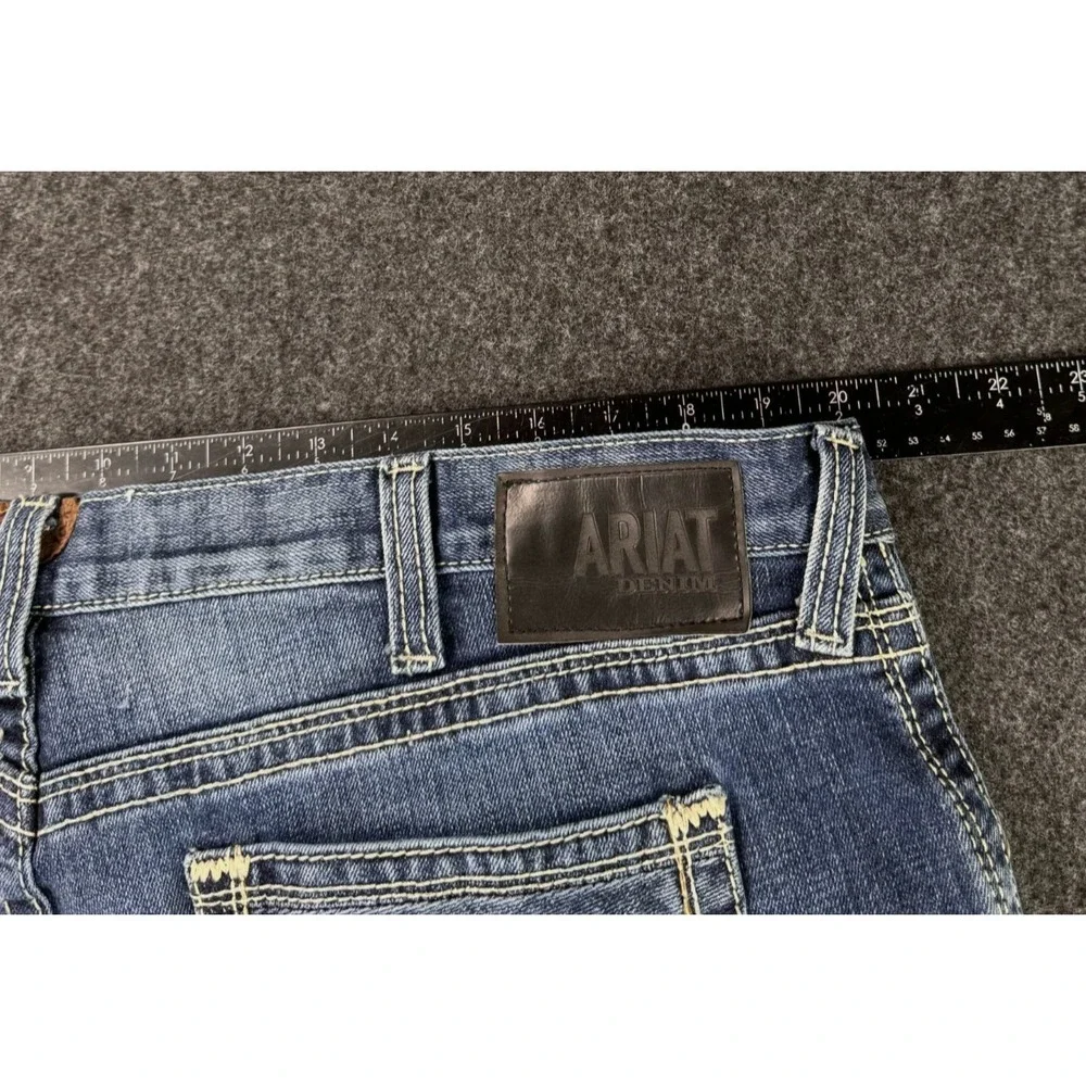 Ariat M7 Jeans Mens 40x31 Denim Rocker Boot Cut Work Wear Thick Stitch Western